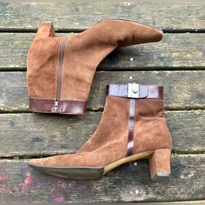 COACH Italian Made Hillary Brown Suede Ankle Boots